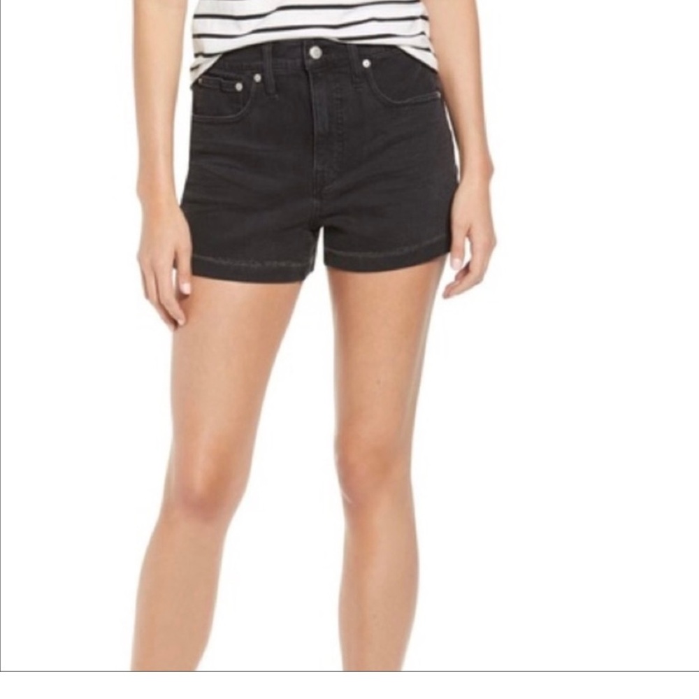 Madewell Black Jean Cuffed Shorts Size 31